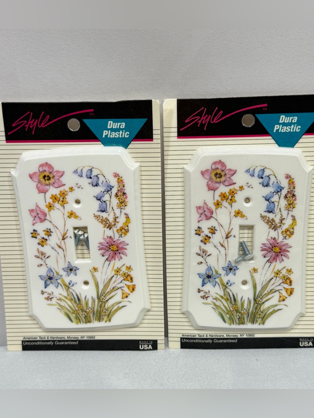 Vintage wall switch Covers wildflower garden floral Cottagecore bevel edges